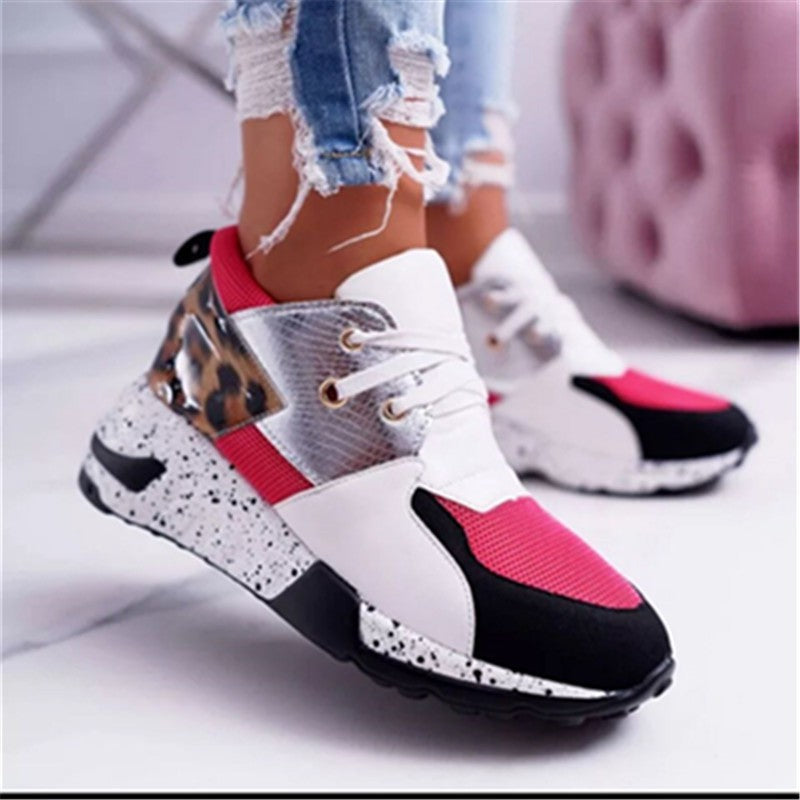 Women's Plus Size Platform Mixed-color Sneakers Stylish Lightweight Running