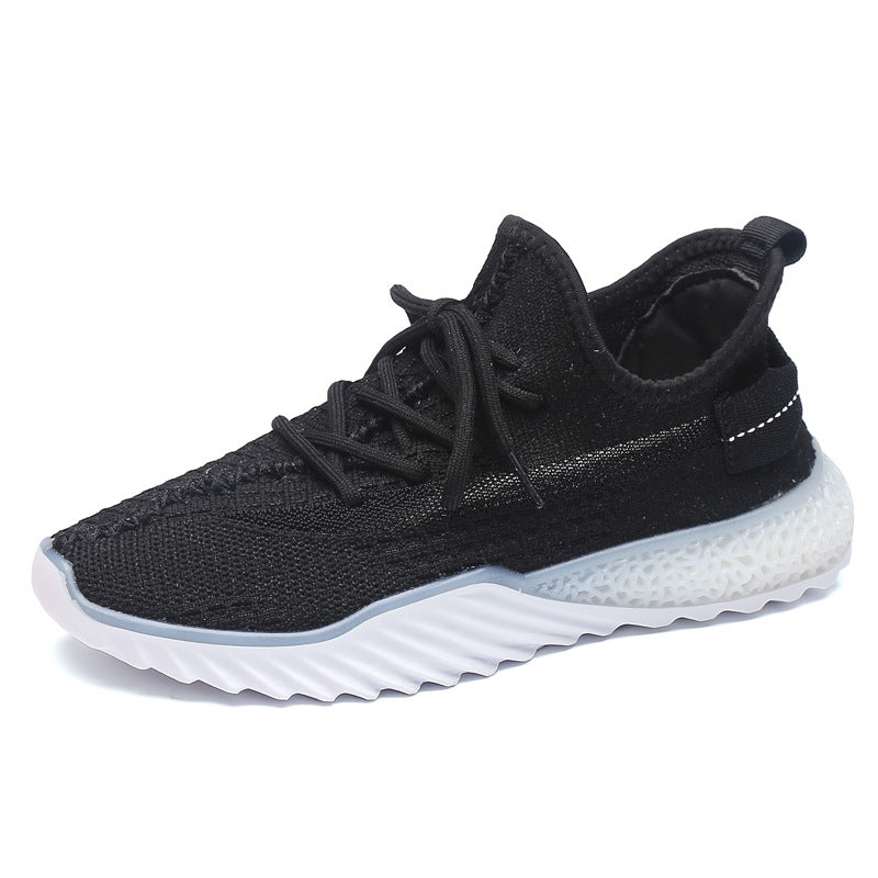 Spring And Summer Korean Version Of Knitted Dad Shoes Ins Full Of Stars Jelly Bottom Coconut Shoes Flying Woven Shoes Sports Women