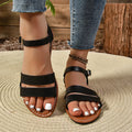 Sandals Open Toe Buckle Flat Sandals