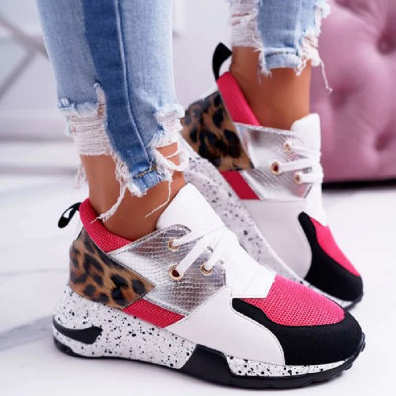 Women's Plus Size Platform Mixed-color Sneakers Stylish Lightweight Running