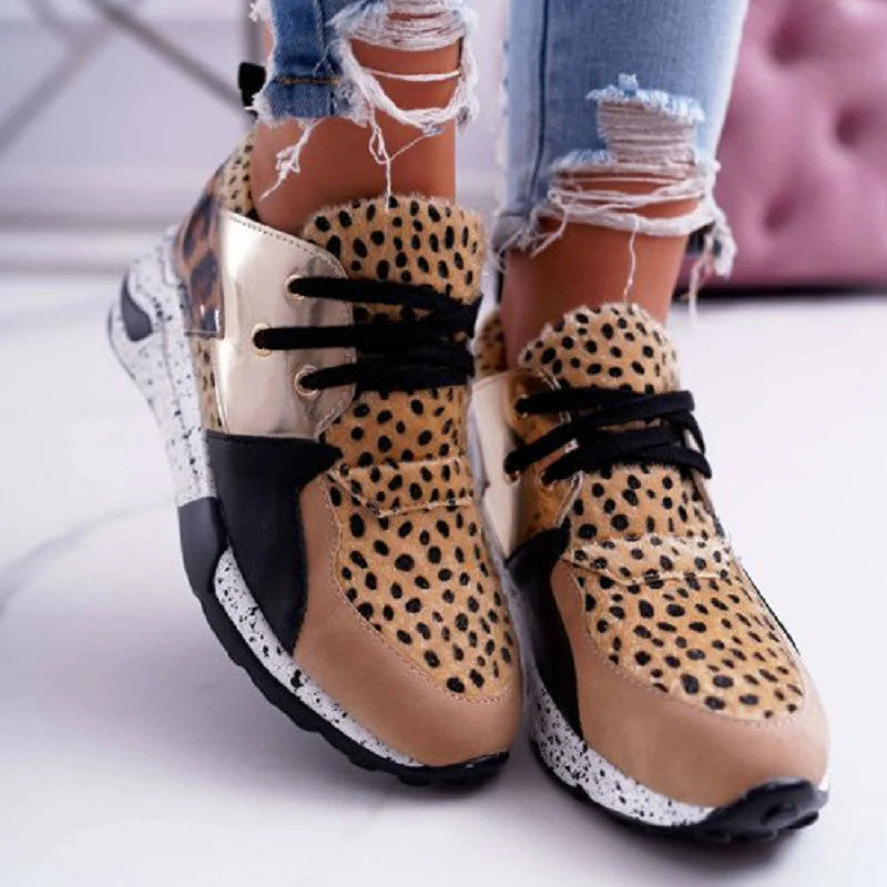 Women's Plus Size Platform Mixed-color Sneakers Stylish Lightweight Running
