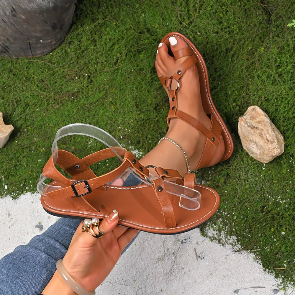 Toe Loop Flat Sandals women summer