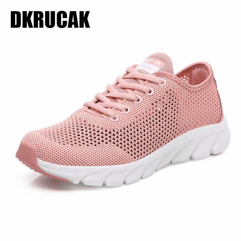 New Mesh Women Sneakers Breathable Flat Shoes Women Lightweight Sports