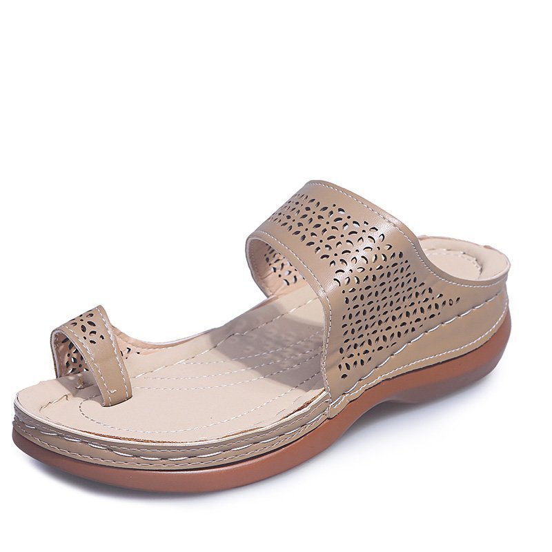 Plus Size Women's Shoes Vintage Bohemia Style Hollow Wedge Sandals Women's Thong Sandals