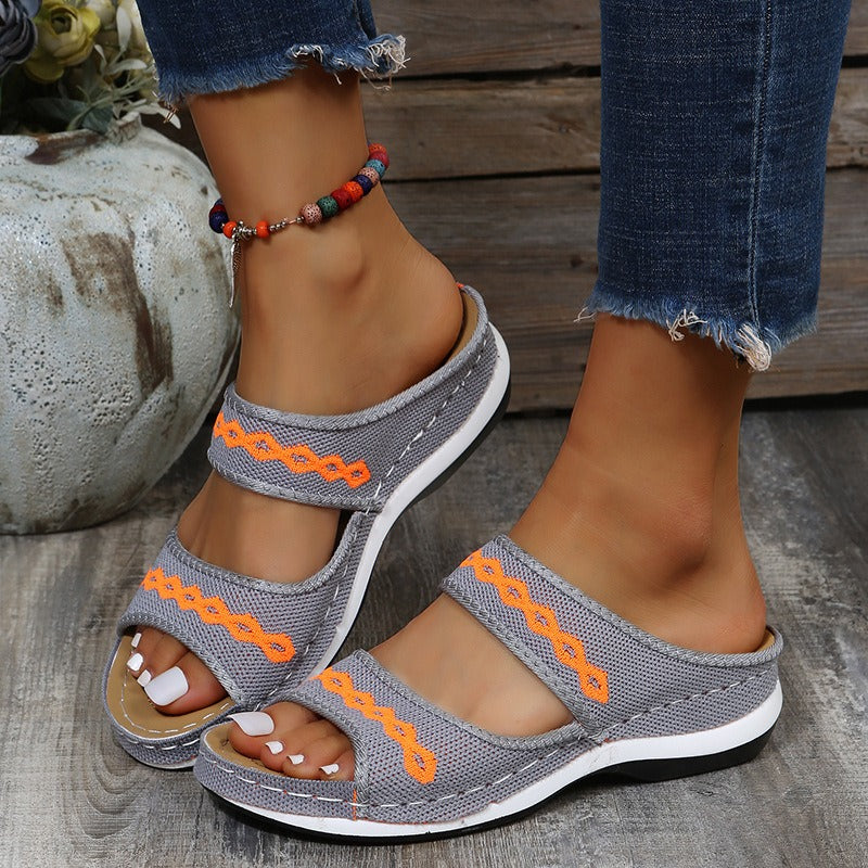 Sandals Size women's flying woven sandals with thick soles