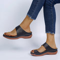 Plus Size Women's Shoes Vintage Bohemia Style Hollow Wedge Sandals Women's Thong Sandals
