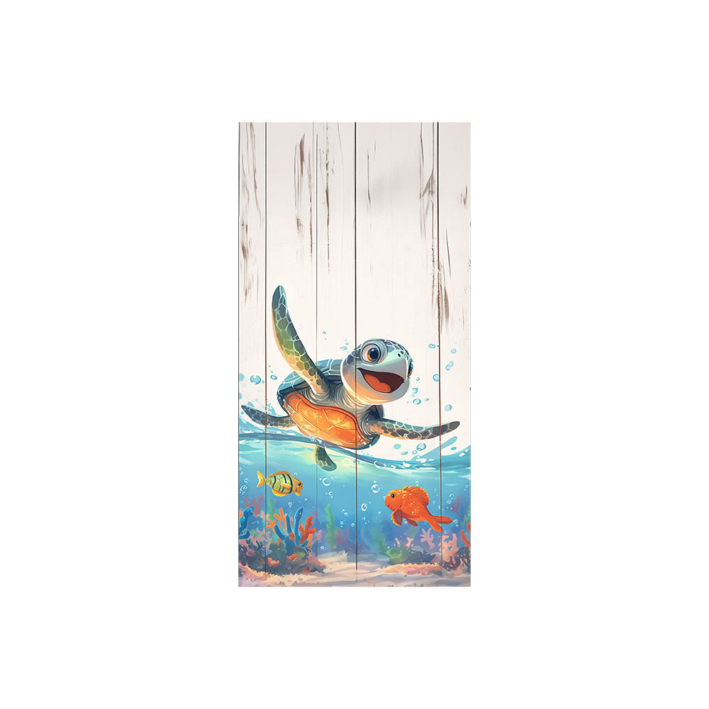 Ocean Turtle Pattern Beach Towel Ultra-Fine Fiber Quick-Dry Double-Sided Fleece Bath Towel Sand Blanket