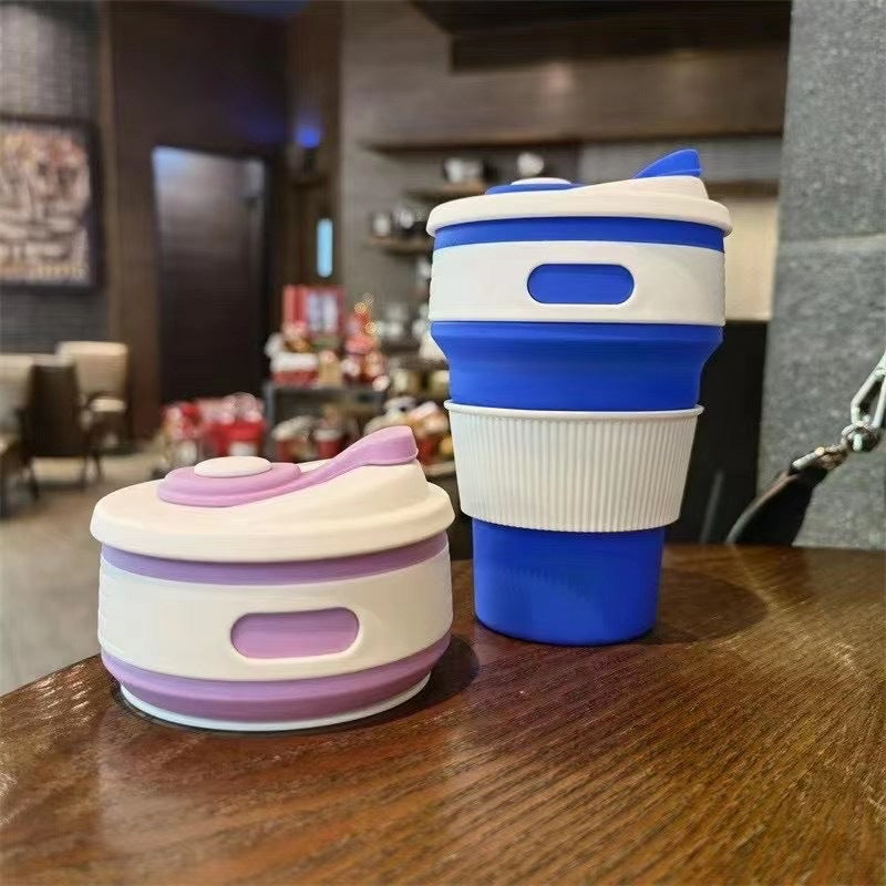 Water cup Silicone Foldable Heat Resistant Expandable Coffee Cup