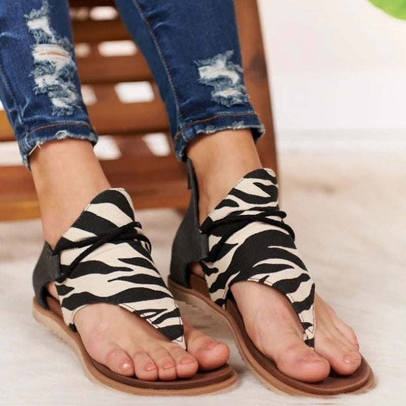 Sandals Leopard Pattern Large Size Rome Sandals Women's Anti-slip
