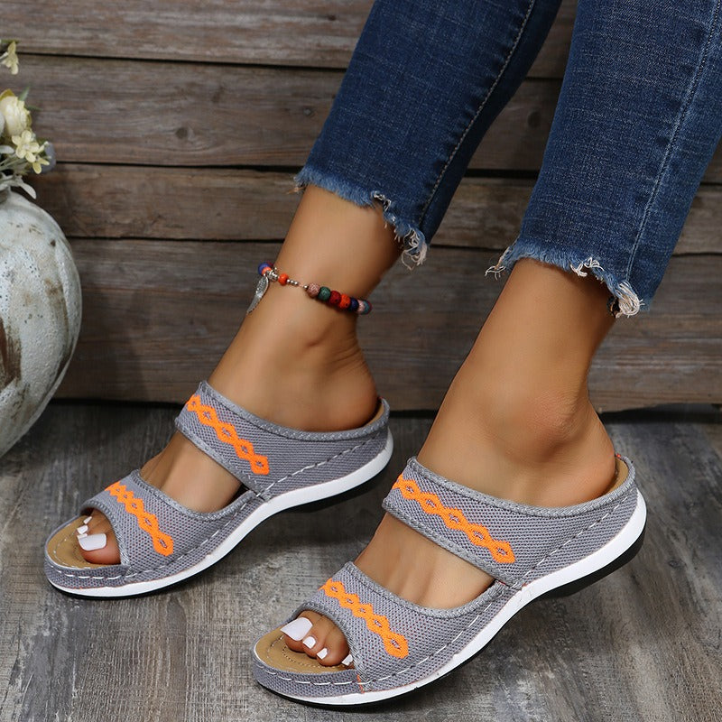 Sandals Size women's flying woven sandals with thick soles