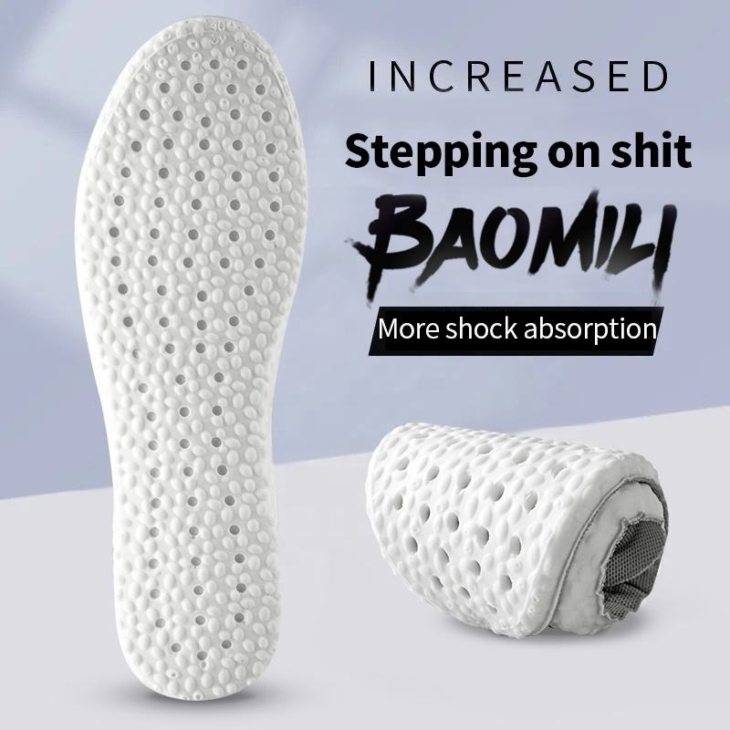 Super soft PU sports running shock-absorbing soft basketball military training insoles for men and women