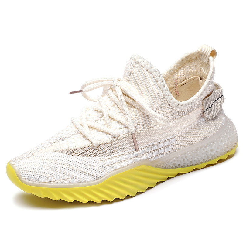 Spring And Summer Korean Version Of Knitted Dad Shoes Ins Full Of Stars Jelly Bottom Coconut Shoes Flying Woven Shoes Sports Women