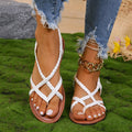 Sandals Women'S Woven Strap Flat Sandals